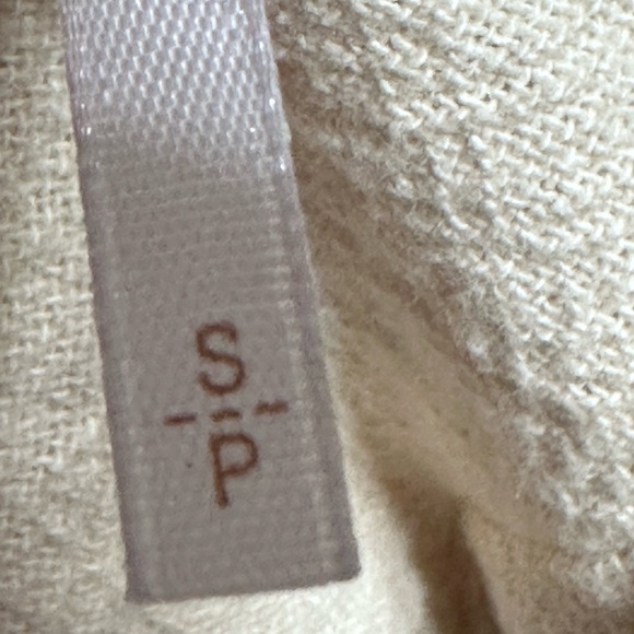 Free People Boho Embroidered Wrap Dress SP Beige Cotton Mini Festival Tie Waist - Picture 8 of 11